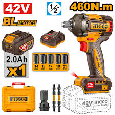 Аккумуляторный ударный гайковерт 42В 450Нм, б/щ (5) INGCO CIWLI42461 INDUSTRIAL