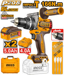 Бесщеточный ударный шуруповерт 20В, 166 Нм, б/щ (4) INGCO CIDLI201668 INDUSTRIAL