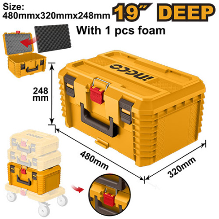 Ящик для инструмента штабелируемый 480х320х248 мм (2) INGCO PBXS103